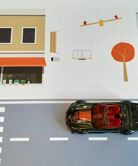 Tapis de jeu avec des routes pour petites voitures